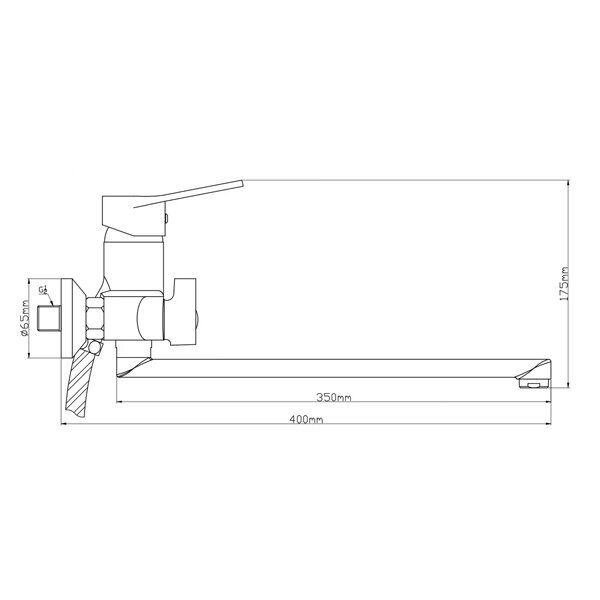 Смеситель для ванны с длинным изливом и душ. комплектом BOOU B8246-18F