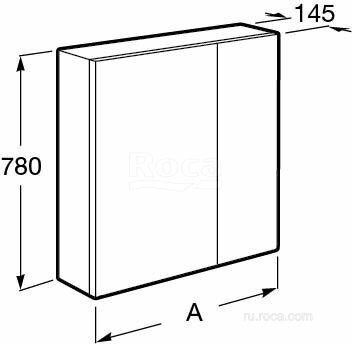 Зеркальный шкаф Roca Ronda 70 белый матовый/бетон ZRU9303008