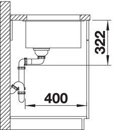 Гранитная мойка Blanco SUBLINE 700-U Level SILGRANIT PuraDur антрацит с отв.арм. InFino 523538