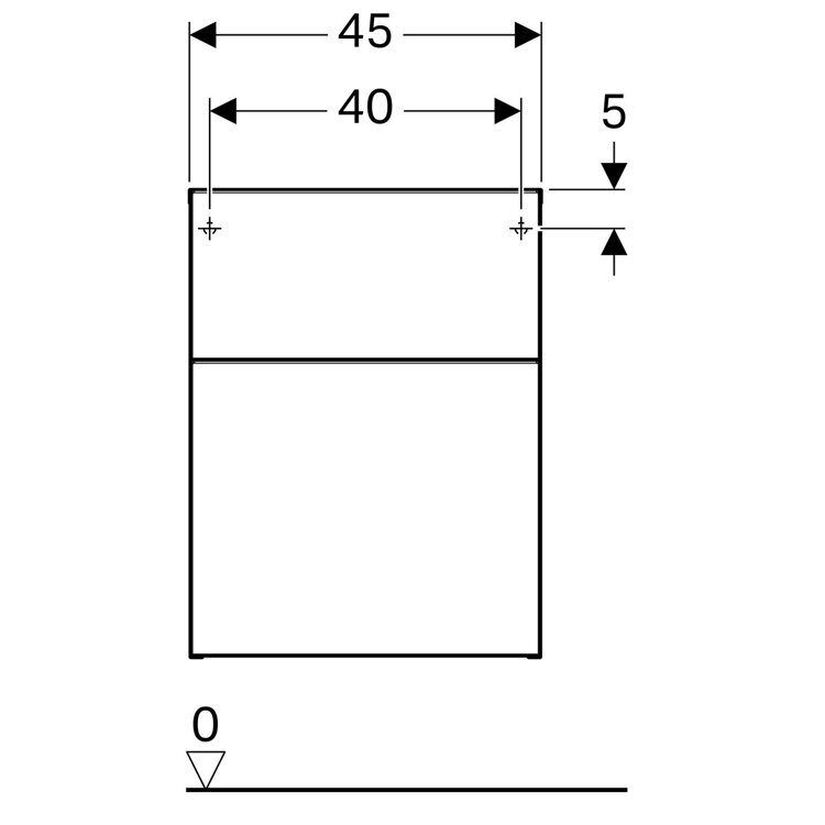 Шкаф подвесной Geberit ICON /450x600x477/, 2 ящика, (светлый дуб) 841047000