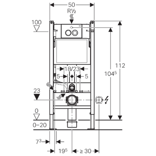 Комплект 5 в 1 (безободковый унитаз BelBagno Sfera-R + инсталляция Geberit) BB046CHR BB2111SC 458.124.21.1