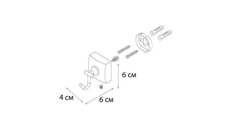 Крючок одинарный Fixsen Kvadro хром FX-61305F