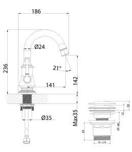 Смеситель для умывальника Lemark Peretto с поворотным изливом, черная бронза LM6307RB