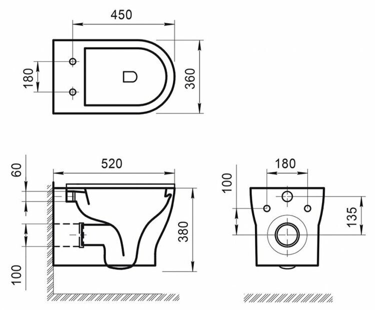 Унитаз BelBagno Kraft 52x36 см, подвесной, безободковый, с крышкой сиденьем микролифт BB064CHR BB870SC