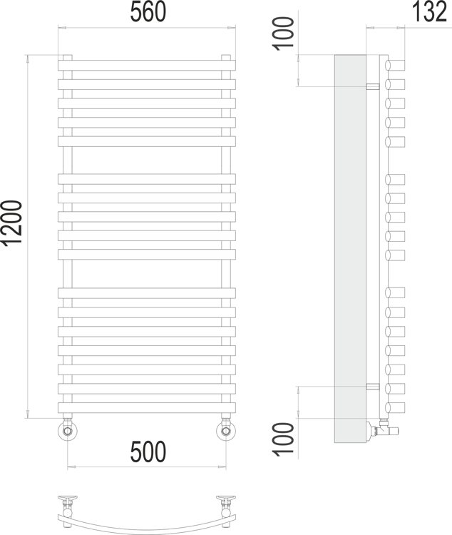 Полотенцесушитель Terminus Капри П17 500x1200 водяной 4670078530653