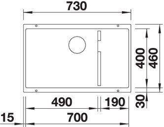 Гранитная мойка Blanco SUBLINE 700-U Level SILGRANIT PuraDur антрацит с отв.арм. InFino 523538