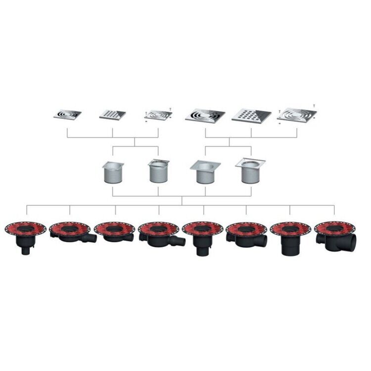 Сифон горизонтальный низкий c фланцем DN 50 Tece Drainpoint S 3601400