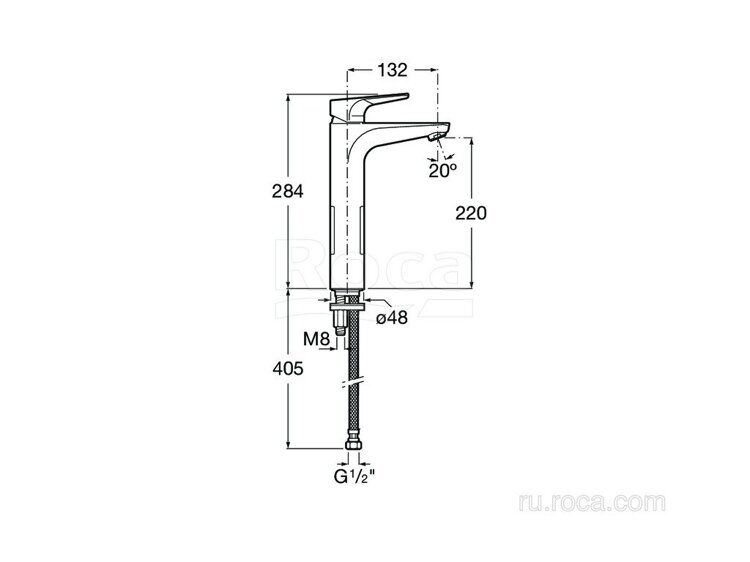 Смеситель Roca Atlas для раковины 5A3790C0M