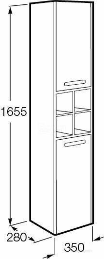 Шкаф-колонна Roca Lago 35х165 см, подвесная, белый глянец 857297806