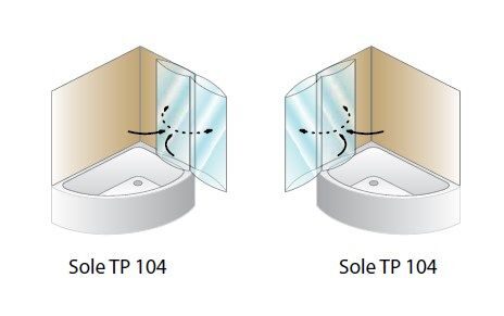 Душевая шторка Kolpa-San правая SOLE TP 104 D