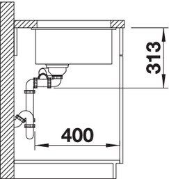 Гранитная мойка Blanco SUBLINE 340/160-U SILGRANIT PuraDur белый (чаша слева) с отв.арм. InFino 523552