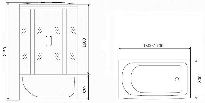 Душевая кабина Timo ECO 148*80 TE-0750