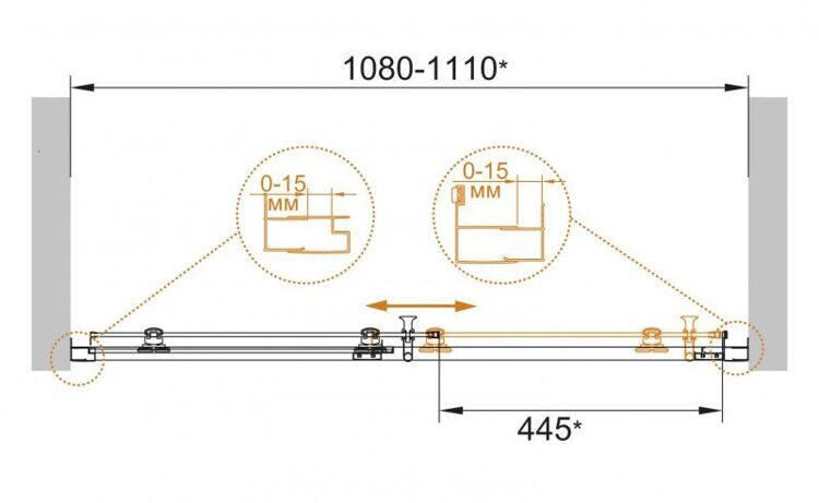 Душевая дверь Cezares ECO-BF-1-110-P-Cr