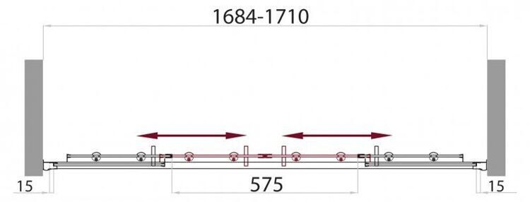 Душевая шторка на ванну BELBAGNO UNO-VF-2-170/145-C-Cr