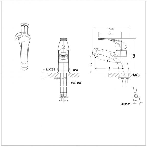 Комплект для ванной комнаты Fit 3 в 1 Bravat F00315C