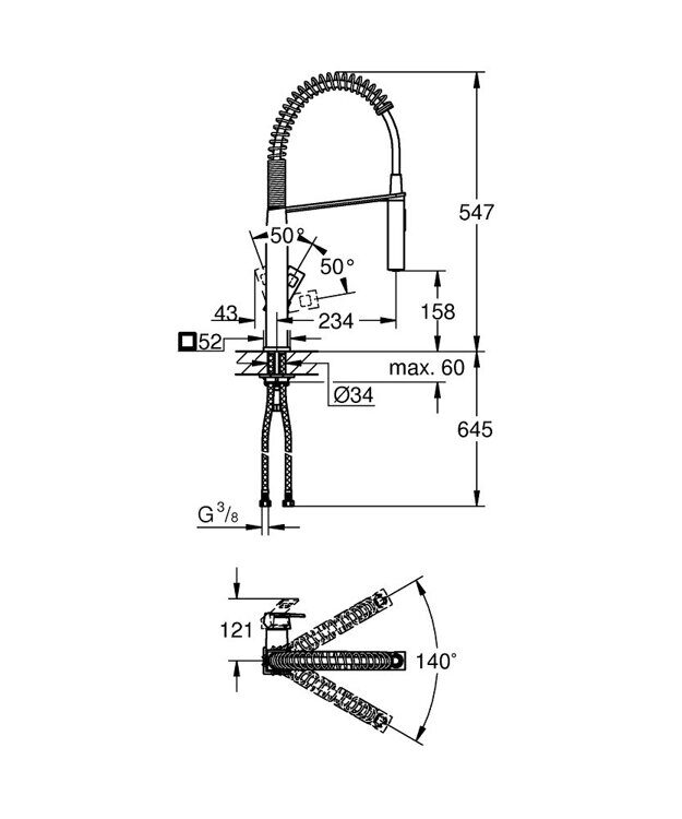 Смеситель Grohe Eurocube для мойки, суперсталь 31395DC0