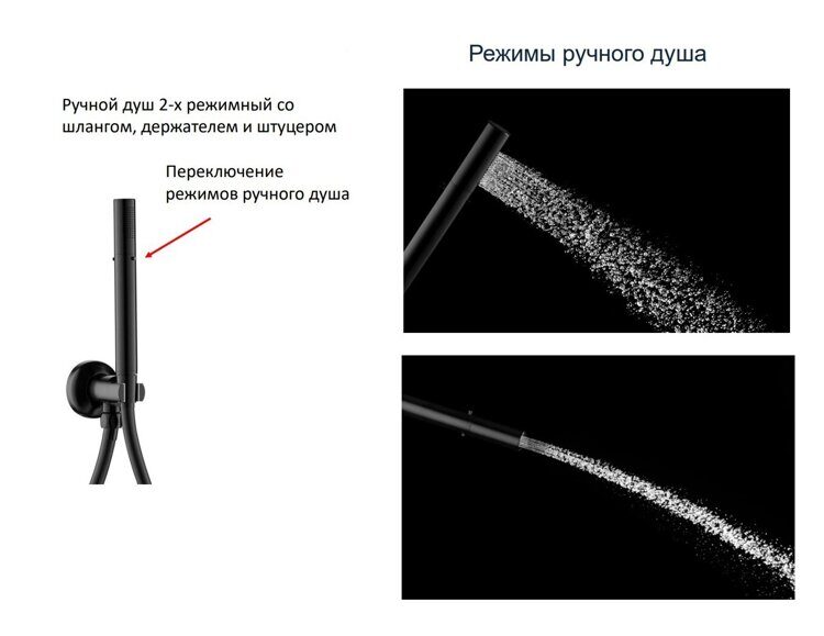 Душевая стойка Cezares Eco для ванны, черный матовый ECO-CVD-NOP