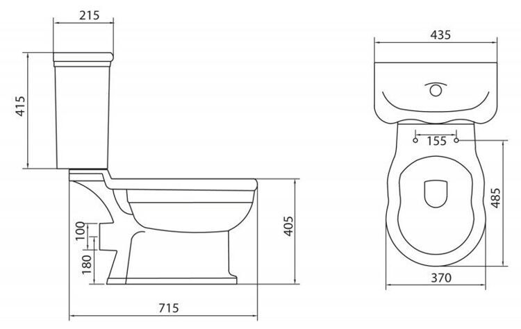 Унитаз напольный Boheme P-trap гор.выпуск, фурнитура золото BB115CP  BB115T  BB115SCM-ORO BelBagno (БелБагно)