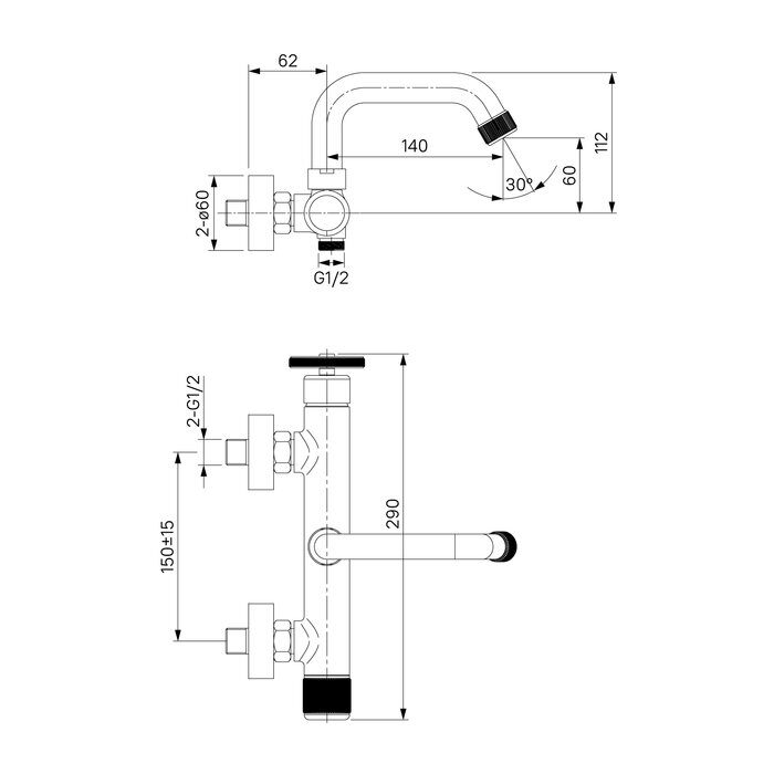 Смеситель IDDIS Grange для ванны, графит GRAGMR2i02