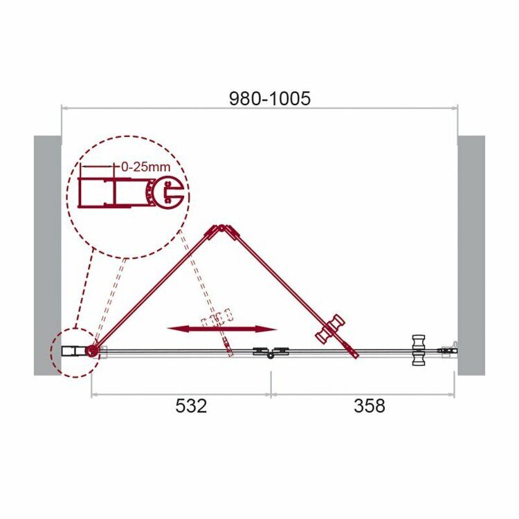 Дверь в нишу BELBAGNO ALBANO-AS-1 1000x1950 прозрачное/хром ALBANO-BS-12-100-C-Cr