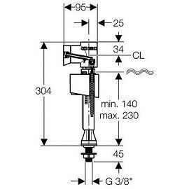 Впускной клапан Impuls  340 3/8 136.731.00.1 Geberit