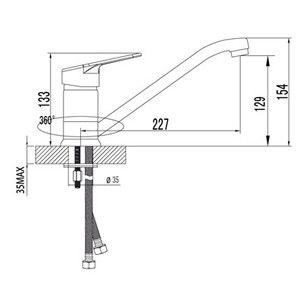 Смеситель для кухни с поворотным изливом, хром Lemark LM3104C