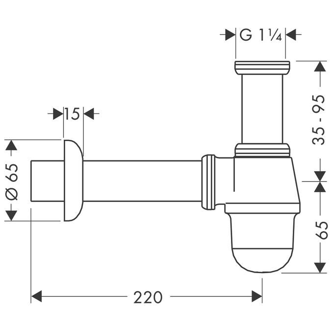 Сифон-стакан Hansgrohe для биде 55213000