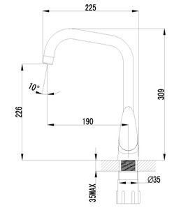 Смеситель  для кухни с  высоким  поворотным изливом, хром Lemark LM3355C