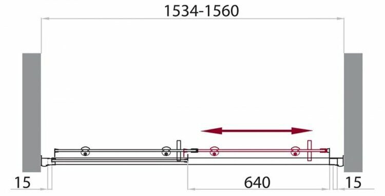 Дверь в нишу BELBAGNO UNO-195-BF-1 1550x1950 прозрачный/хром UNO-195-BF-1-155-C-Cr