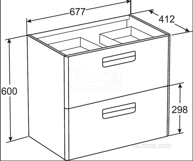 Тумба с раковиной Roca The Gap 70 подвесной, белый глянец ZRU9302878 327471000