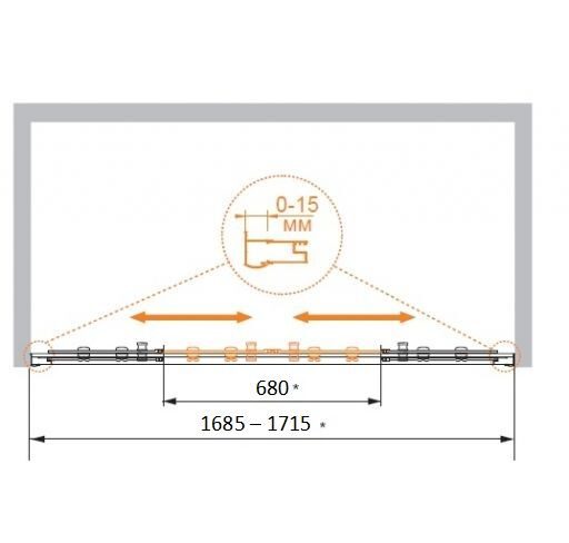 Душевая дверь PRATICO-BF-2-170-C-Cr Cezares