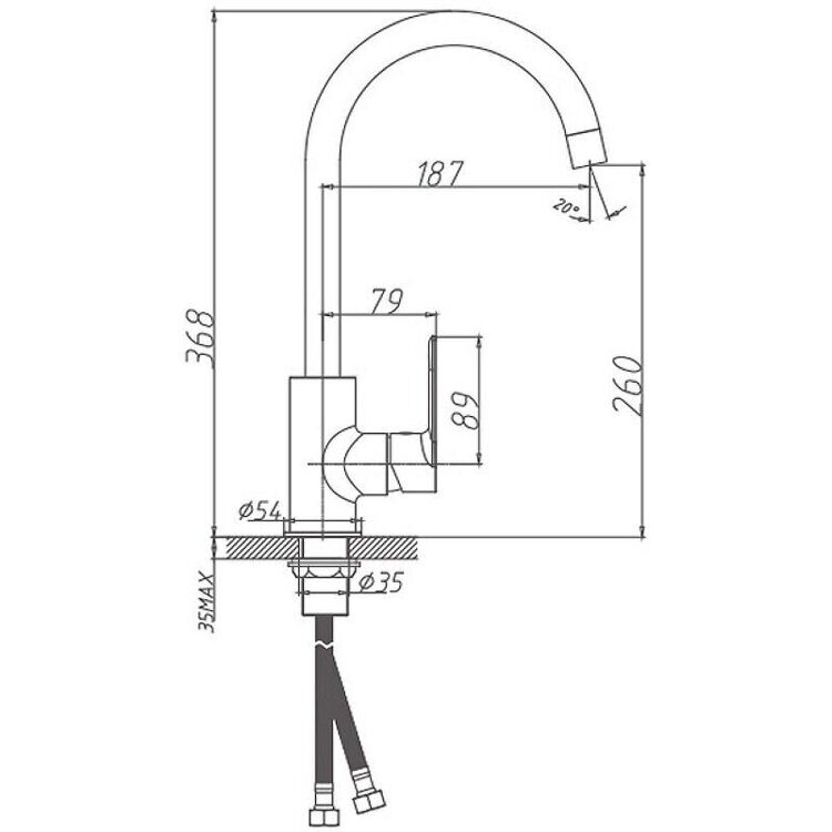 Cмеситель для кухни HB71505 хром Haiba