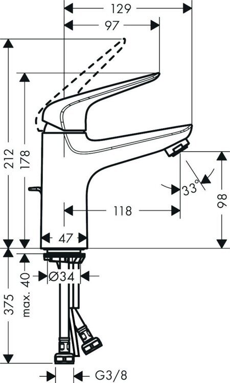 Смеситель Hansgrohe Novus для раковины 100, хром 71031000