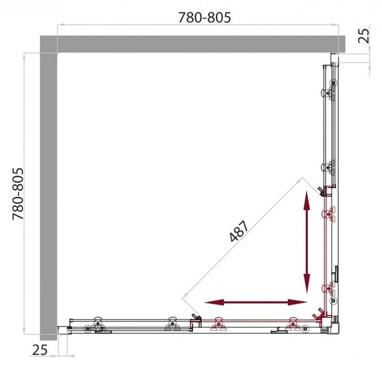 Душевой уголок BELBAGNO SELA-A-2-90-Ch-Cr