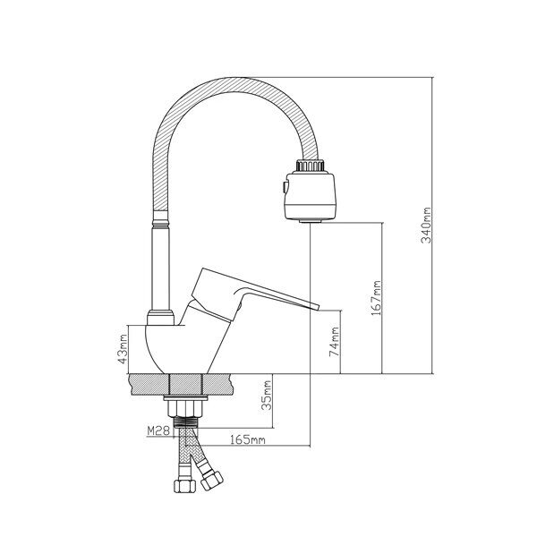 Смеситель для кухни BOOU B8282-10F-SE025