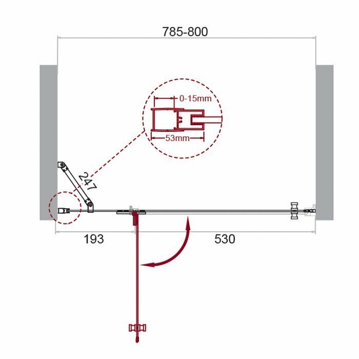 Душевая дверь BELBAGNO KRAFT-B-12 800x1950 прозрачный/хром KRAFT-B-12-60/20-C-Cr-L