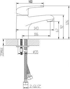 Смеситель для умывальника монолитный, хром Lemark LM3306C