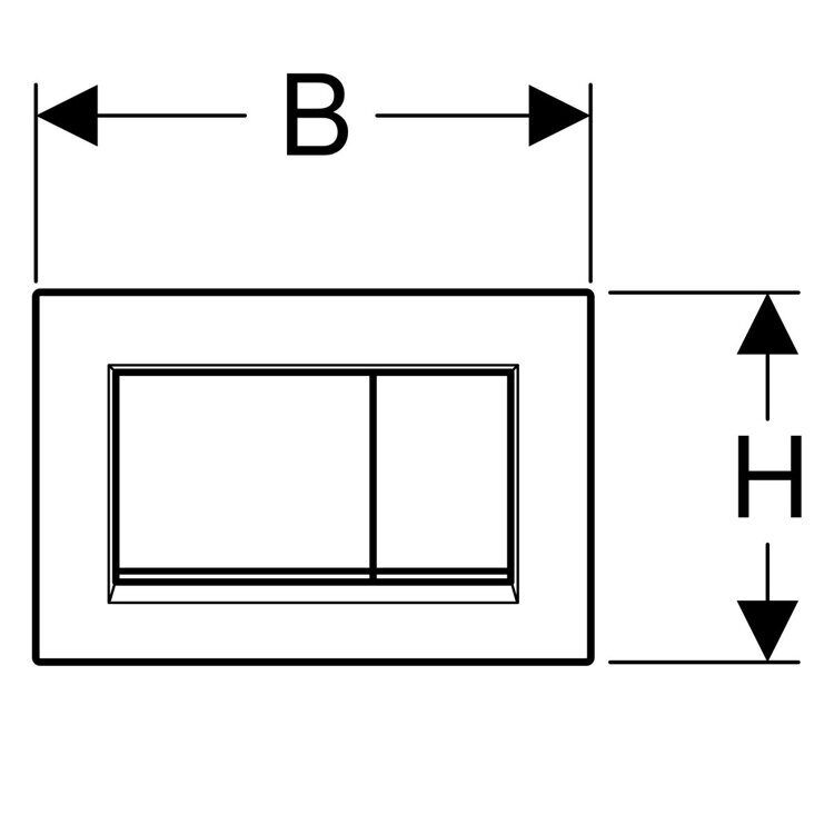 Клавиша смыва Geberit Sigma 30, двойной смыв, черный мат./хром глянец 115.883.14.1