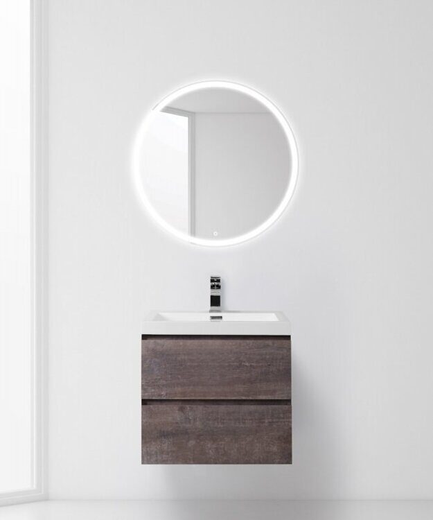 Тумба-умывальник подвесной BelBagno LUCE 60 Stone (камень), 2 ящика, с раковиной LUCE-600-2C-SO-PT BB600AB