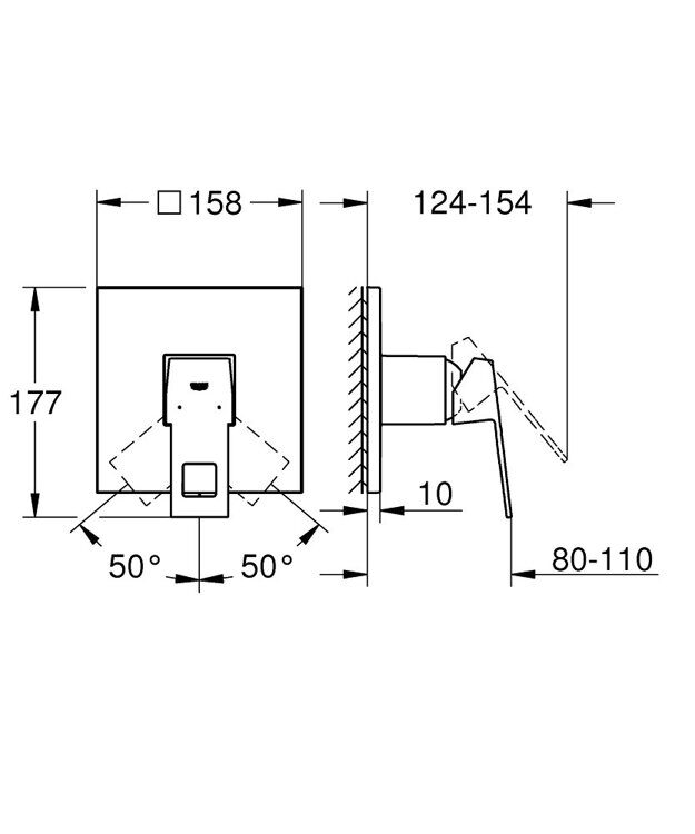 Смеситель Grohe Eurocube для душа, 1 потребитель, скрытый монтаж, хром 24061000