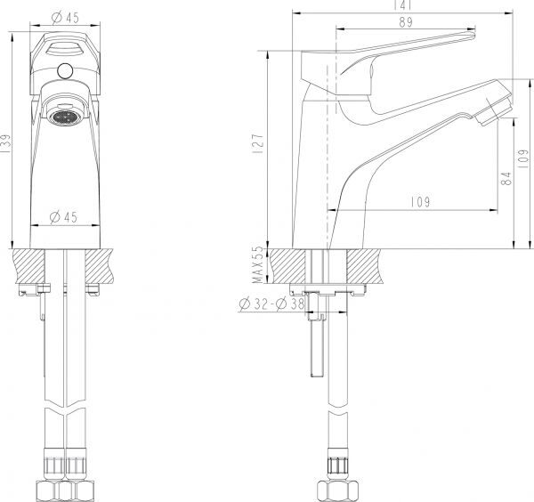 Смеситель для умывальника Eco-D Bravat F193158C