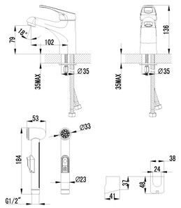 Смеситель для умывальника и биде, хром Lemark LM3116C