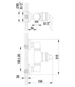 Смеситель для душа, золото Lemark LM4703G