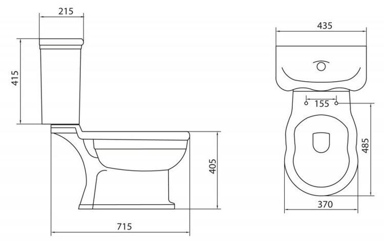 Унитаз напольный Boheme S-trap верт.выпуск, фурнитура бронза BB115CPS BB115T BB115SCM-BRN BelBagno (БелБагно)