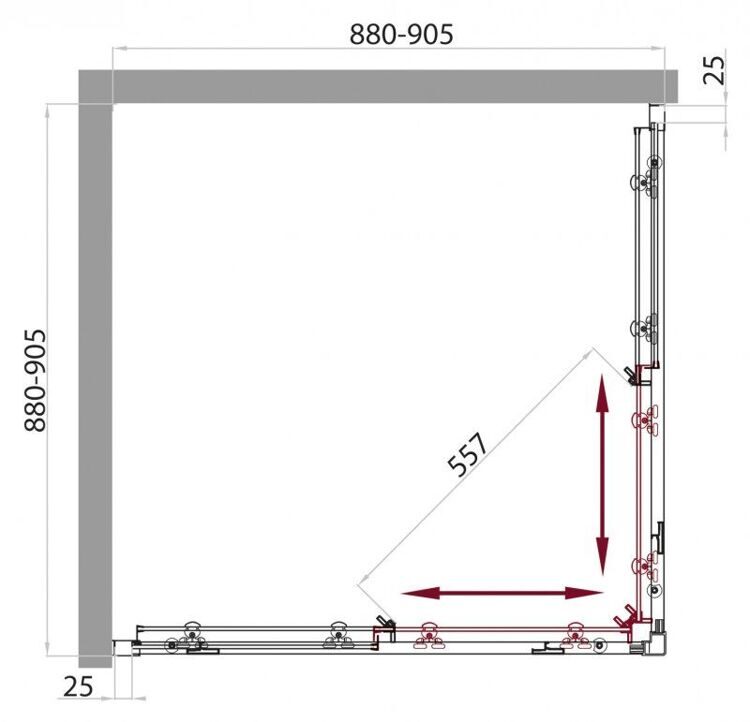 Душевой уголок BELBAGNO SELA-A-2-90-Ch-Cr