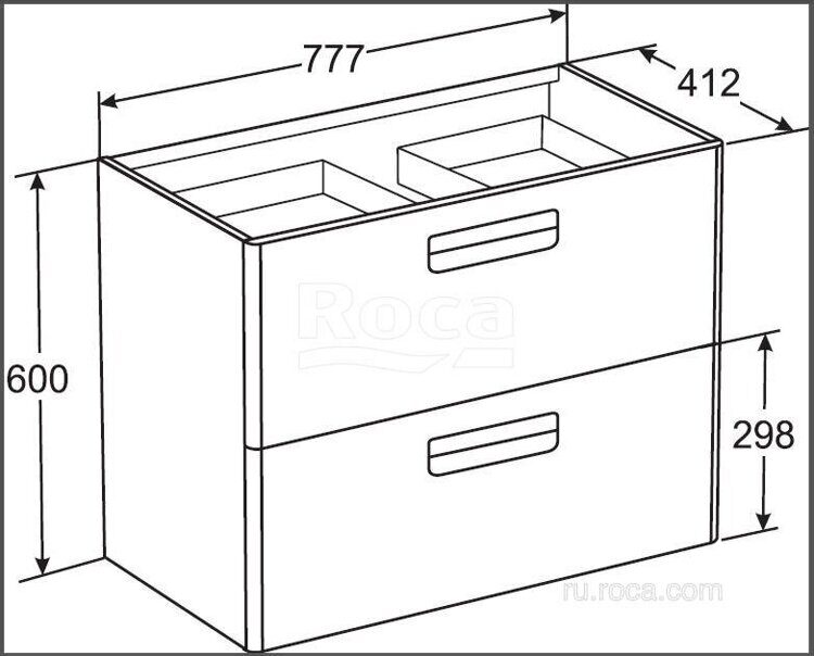 Тумба с раковиной Roca The Gap 80 подвесная, белая матовая ZRU9302732 327470000