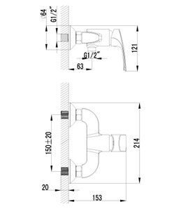 Смеситель для душа,35 картридж, с аксеcсуарами, хром Lemark LM1703C