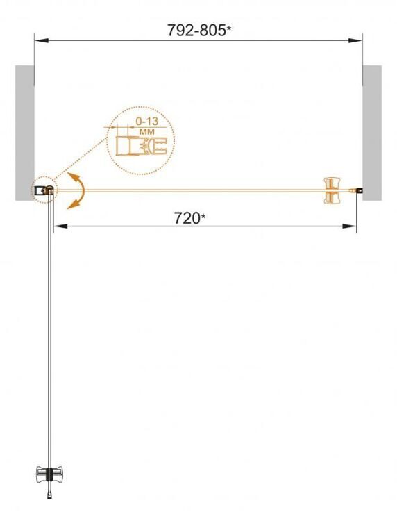 Душевая дверь Cezares ECO-B-1-80-P-Cr