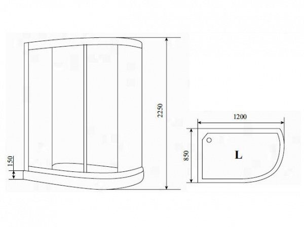 Душевая кабина Timo Comfort 120*85 Левая T-8802L F