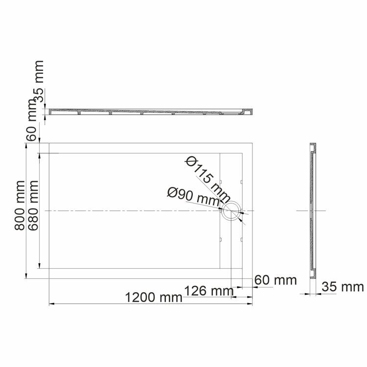 Душевой поддон WasserKRAFT Mindel 120х80 см., белый матовый (без сифона)  85T06